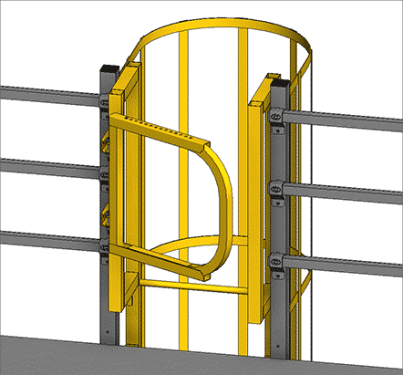 cogan mezzanine ladder with safety cage