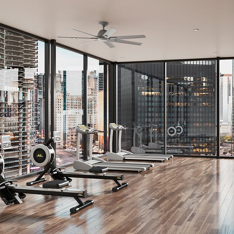 Industrial HVLS Fan in a fitness center