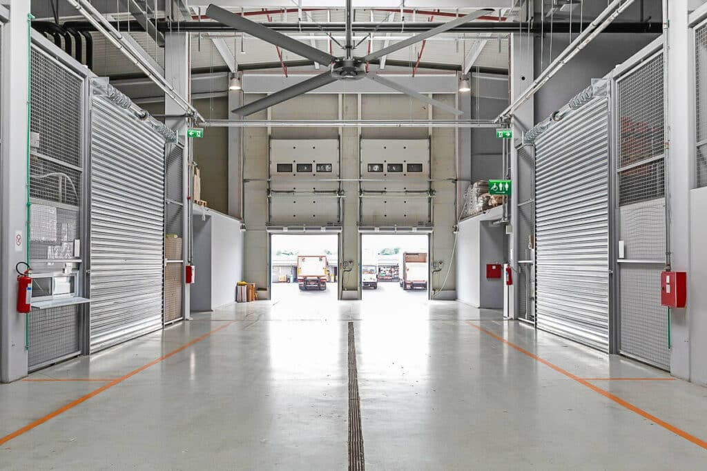 Industrial HVLS Fan in a warehouse